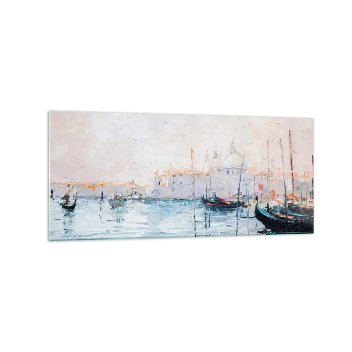 Tablou pe sticlă - În spatele apei, în spatele ceții - 120x50 cm