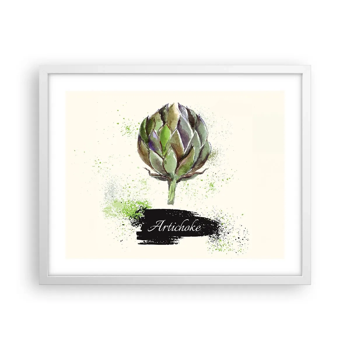 Poster în ramă albă - Trăiască legumele! - 50x40 cm