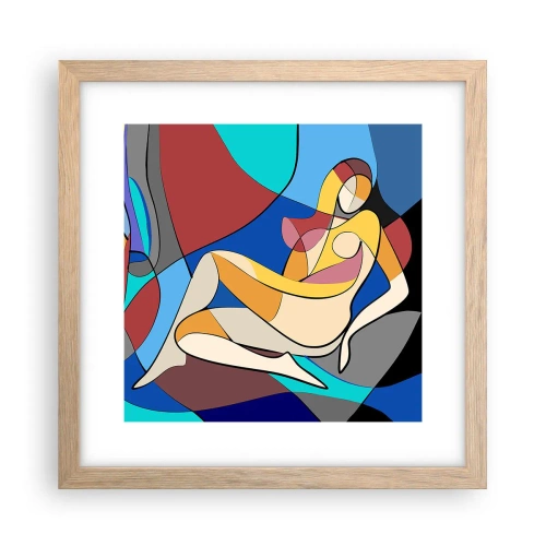 Poster în ramă de stejar deschis - Nudul cubist - 30x30 cm