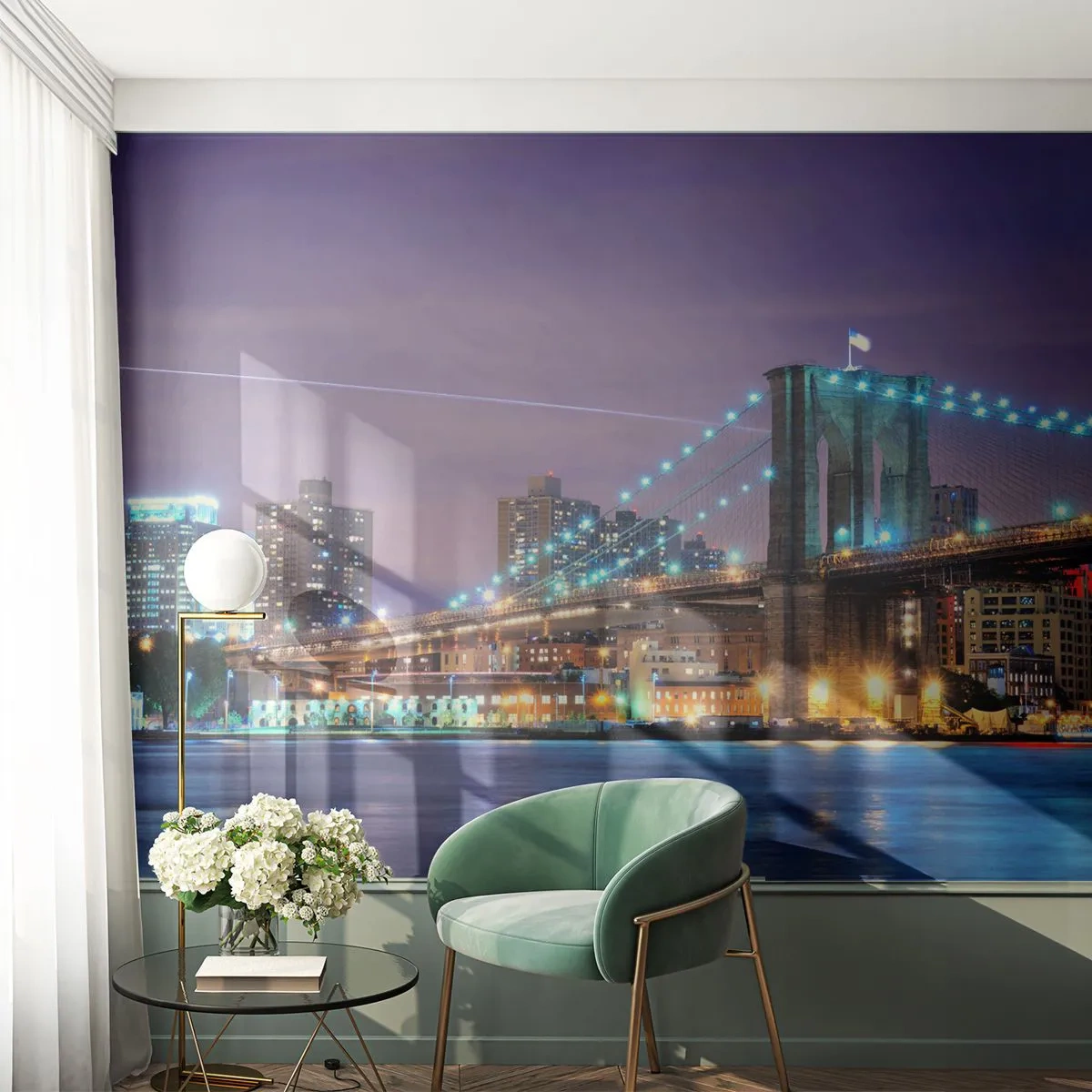 Tapet Premium Canvas - De mulți ani, Podul Brooklyn - Oraș, New York, Podul Brooklyn - 250x175 cm