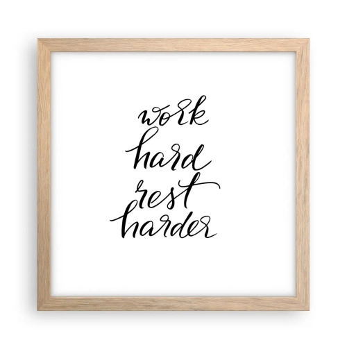Poster în ramă de stejar deschis - Echilibrul vieții - 30x30 cm