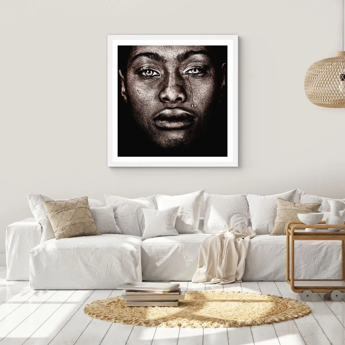 Poster în ramă albă - O singură lacrimă - 30x30 cm
