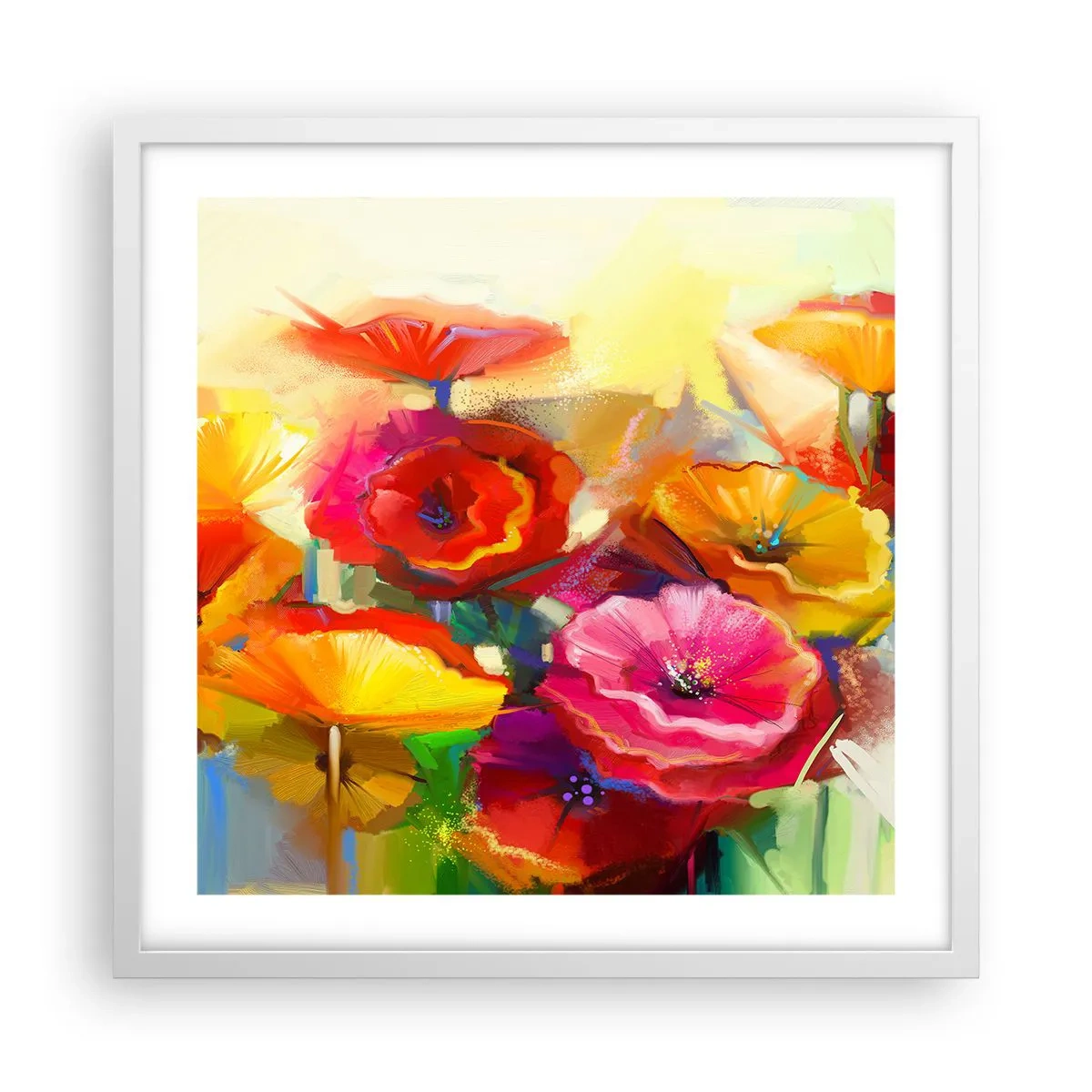 Poster în ramă albă - Nu numai roșu - 50x50 cm