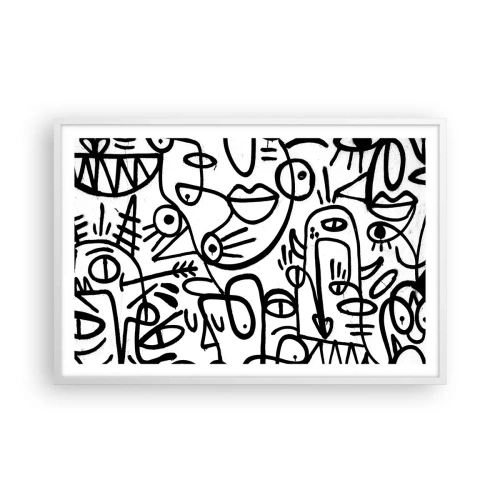 Poster în ramă albă - Chipuri și miraje - 91x61 cm