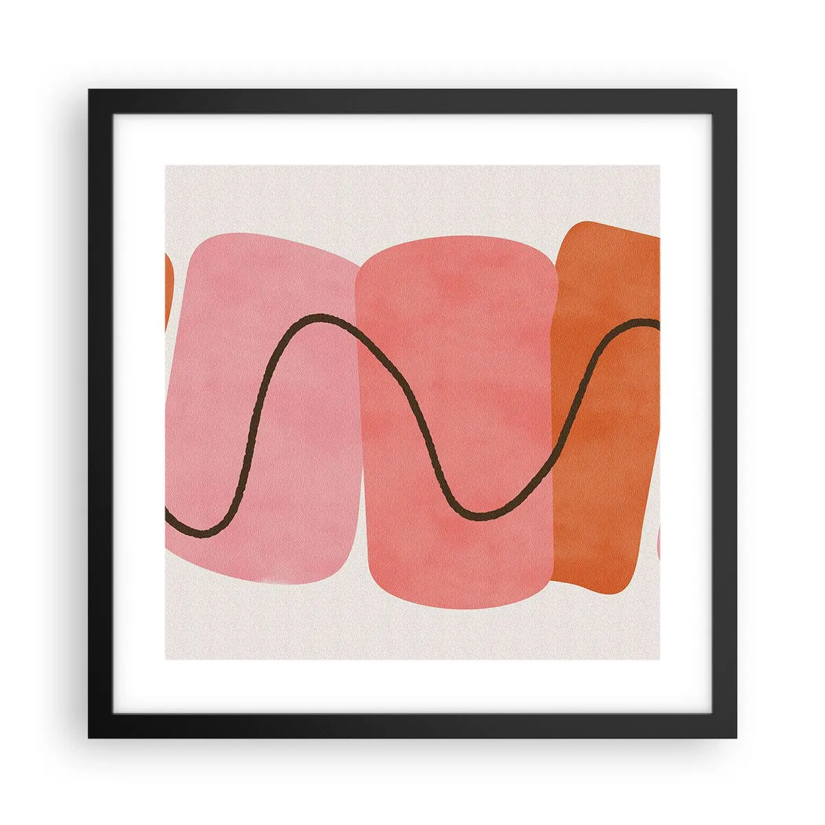 Poster în ramă neagră - Mișcarea blândă a formelor - 40x40 cm