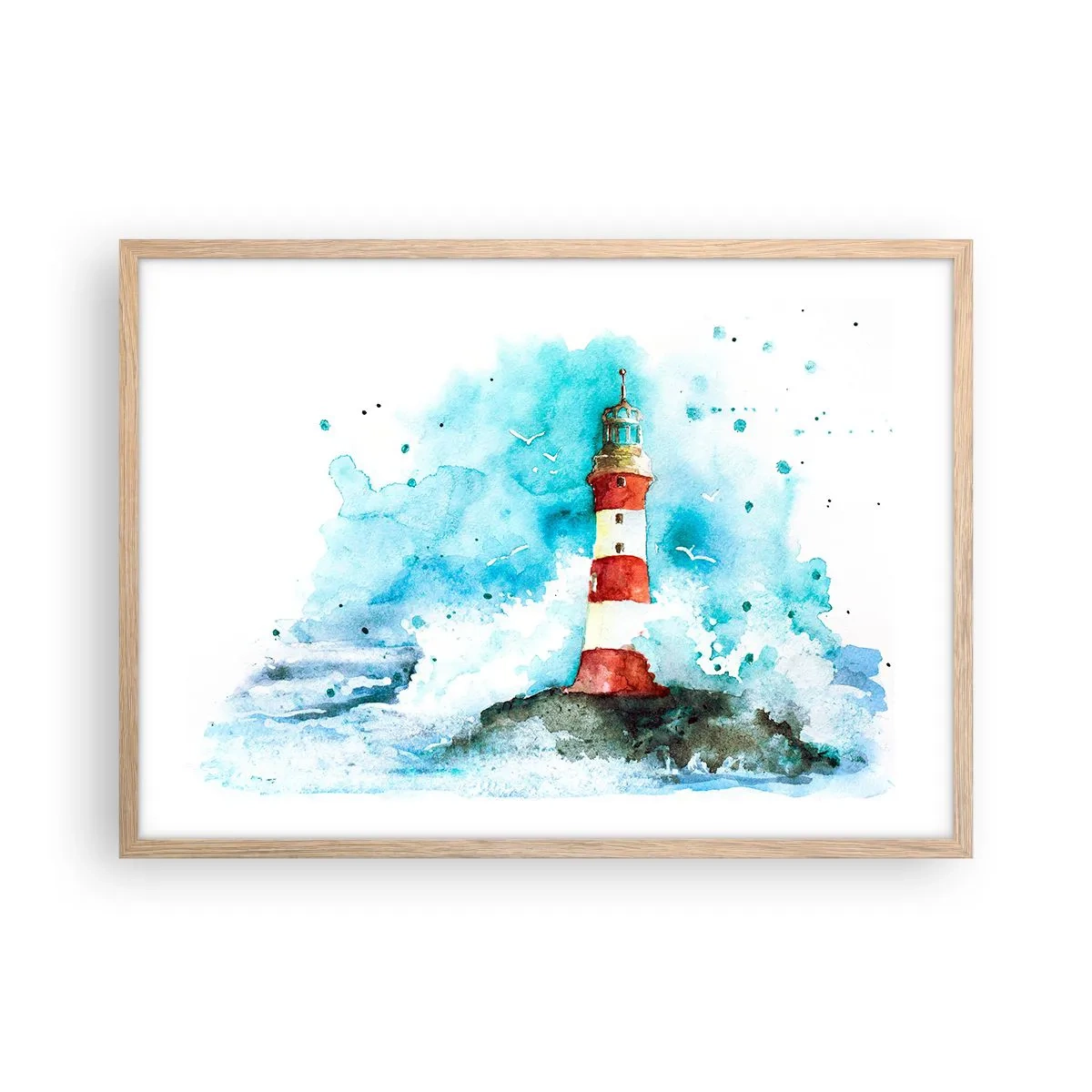 Poster în ramă de stejar deschis - Unitatea forțelor naturii - 70x50 cm