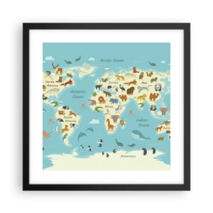 Poster în ramă neagră - Vecini buni - 40x40 cm