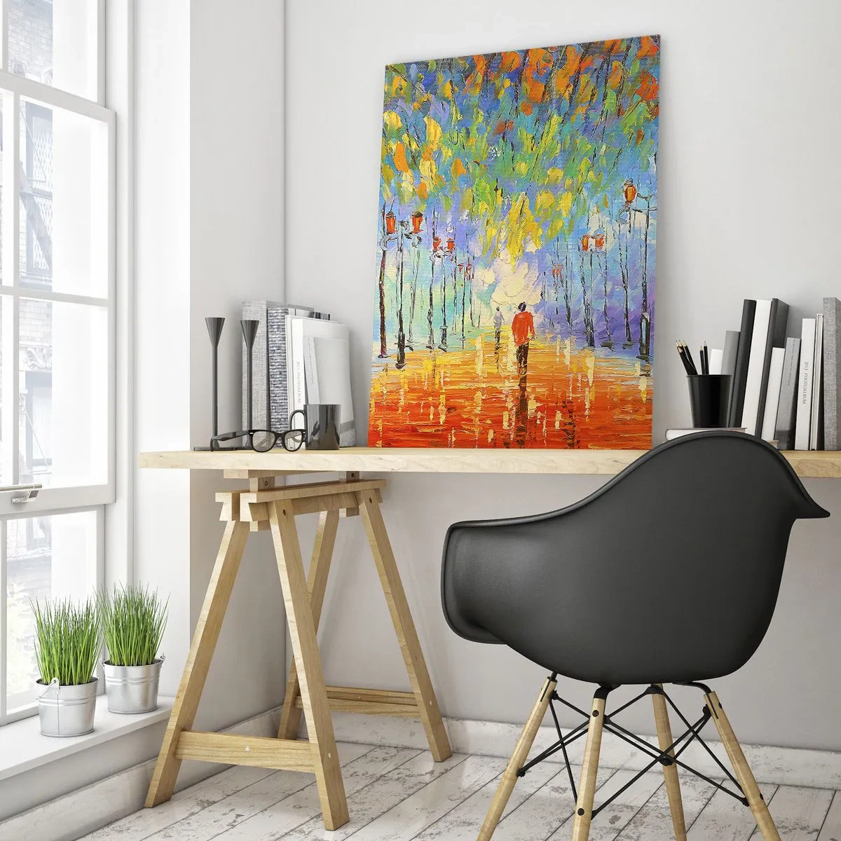 Tablou pe sticlă - Cântecul de noapte al ploii - 50x70 cm