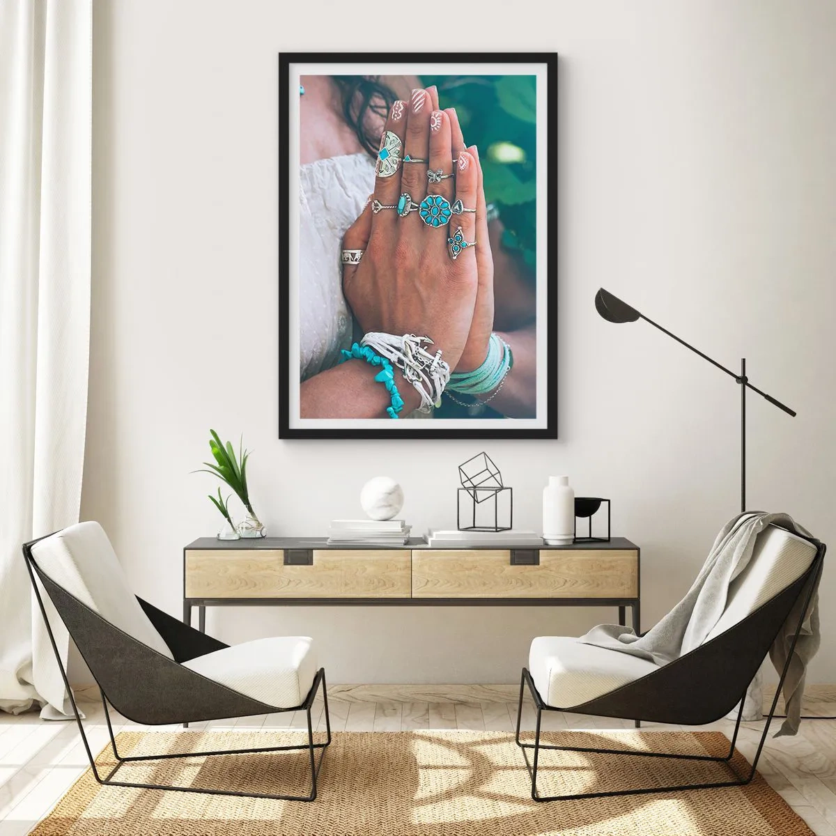 Poster în ramă neagră - Bine ați venit în centrul ființei - 61x91 cm
