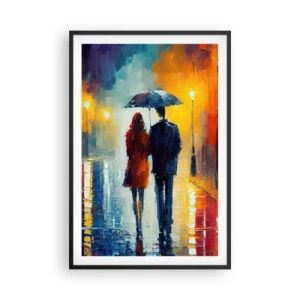 Poster în ramă neagră - Împreună - o noapte plină de culoare - 61x91 cm