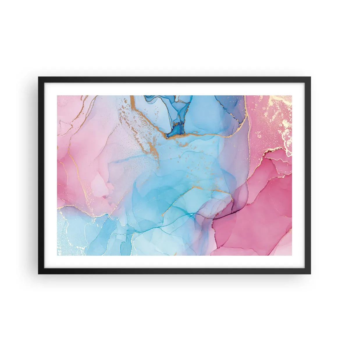 Poster în ramă neagră - Întâlnire și întrepătrundere - 70x50 cm