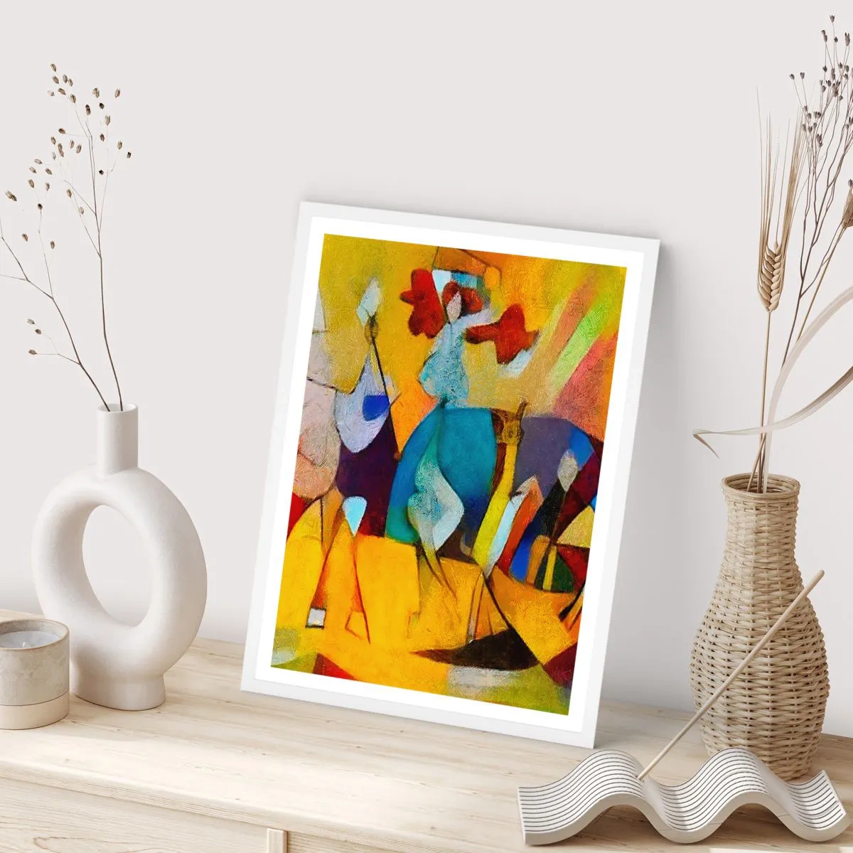 Poster în ramă albă - Soare - viață - bucurie - 40x50 cm