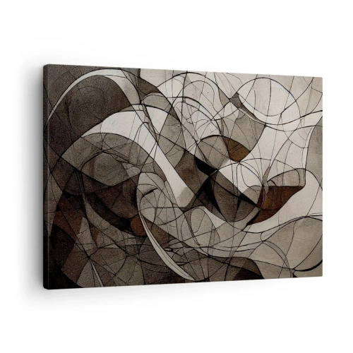 Tablou pe pânză Canvas - Model abstract în tonuri de maro și pământii - 70x50cm - Circulația culorilor pământului - Decorațiune modernă pentru perete pentru living și dormitor ARTTOR