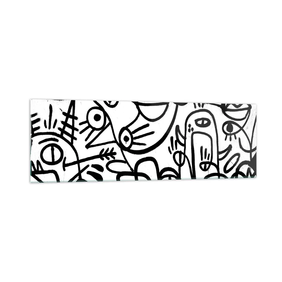 Tablou pe sticlă - Chipuri și miraje - 160x50 cm