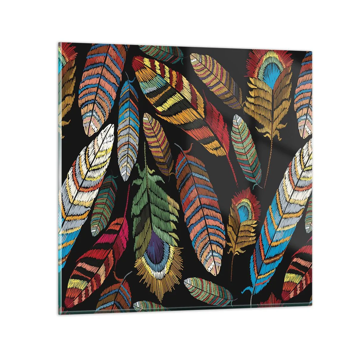 Tablou pe sticlă - Carnavalul păsărilor - 30x30 cm