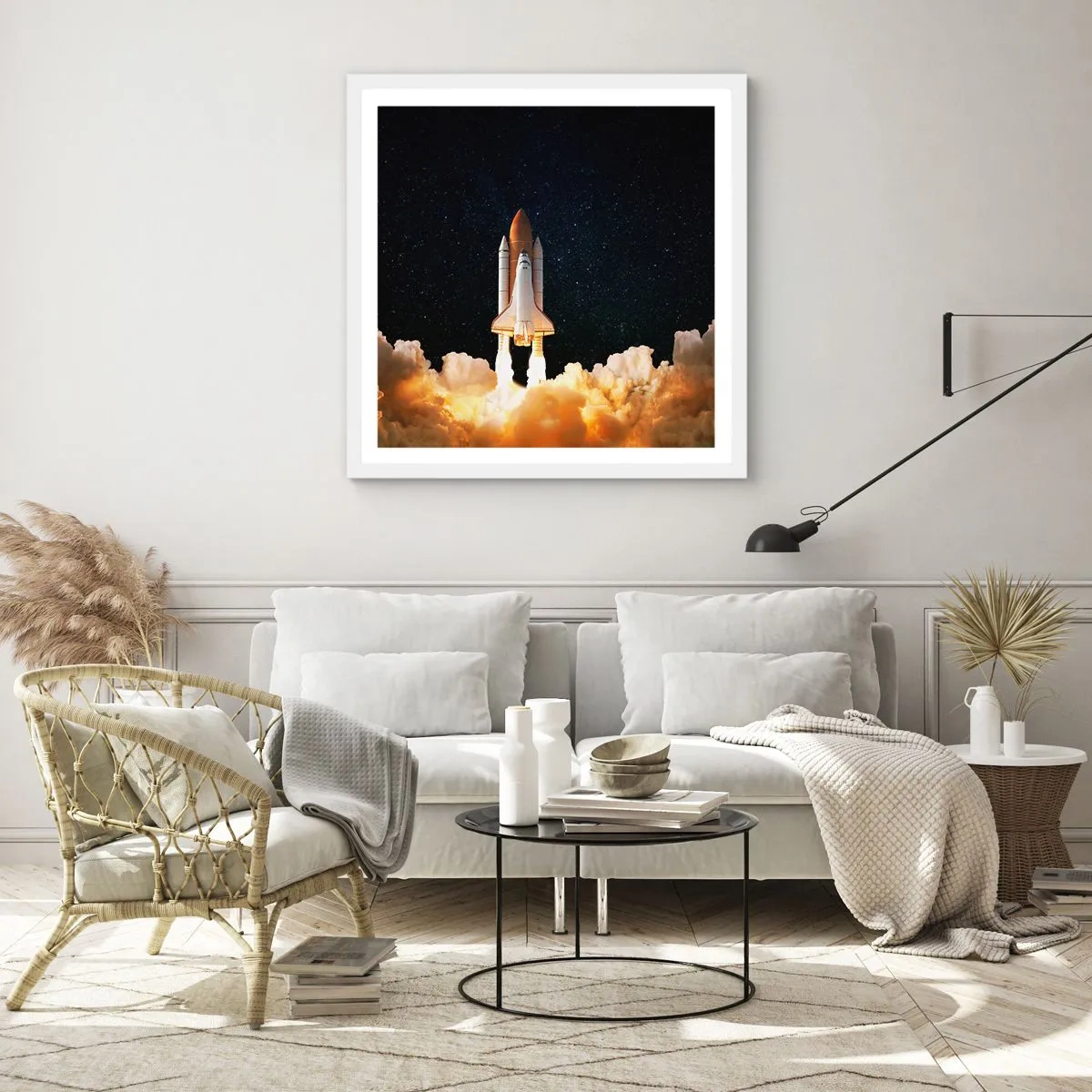 Poster în ramă albă - Ad astra! - 40x40 cm