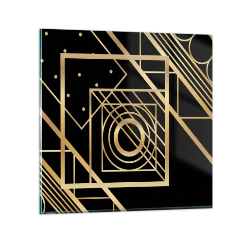 Tablou pe sticlă - Geometrie de aur - 30x30 cm