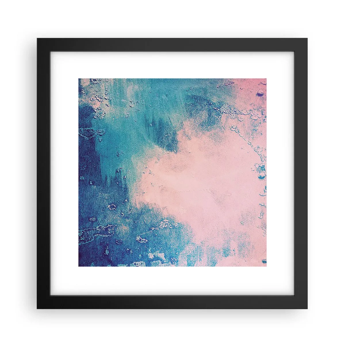 Poster în ramă neagră - Îmbrățișare albastră - 30x30 cm