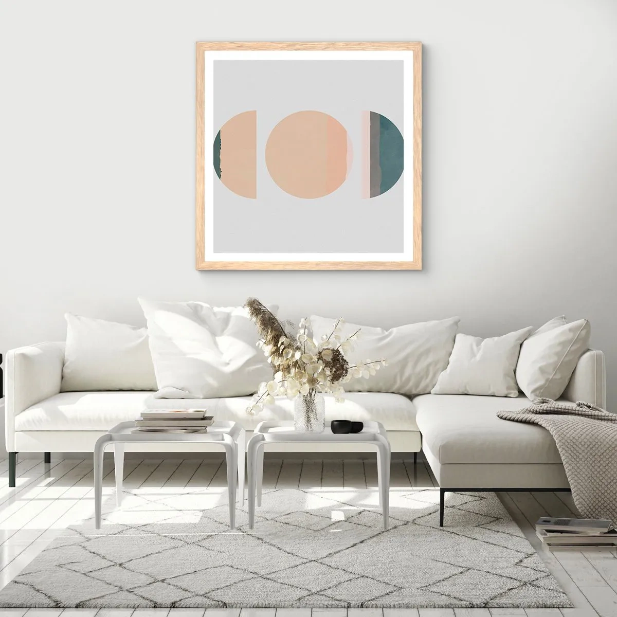 Poster în ramă de stejar deschis - Roată cu roată - 60x60 cm