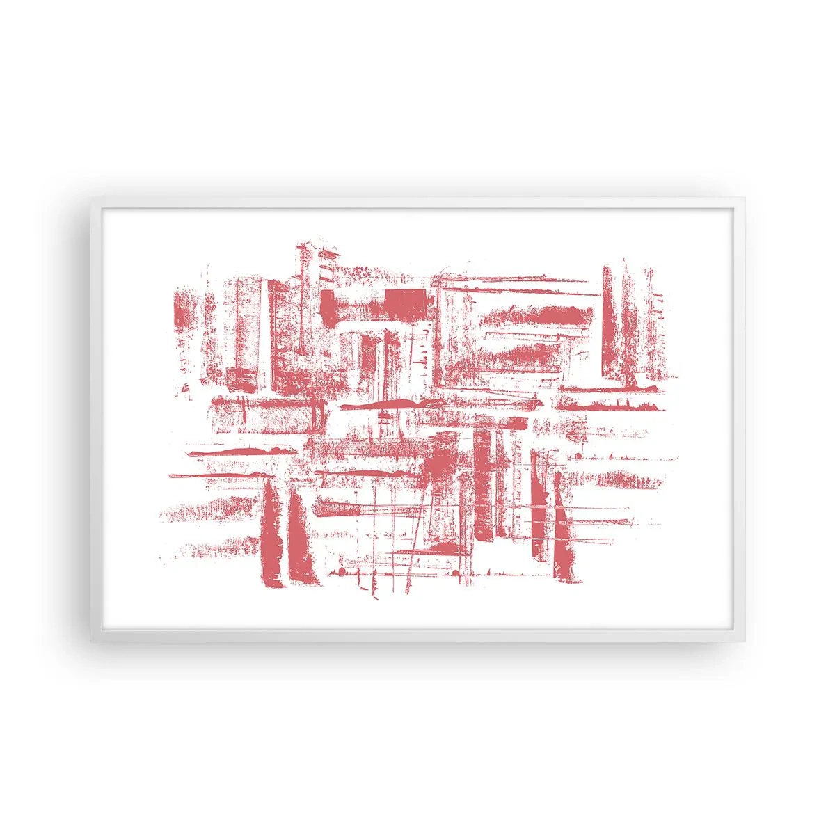 Poster în ramă albă - Orașul roșu - 91x61 cm