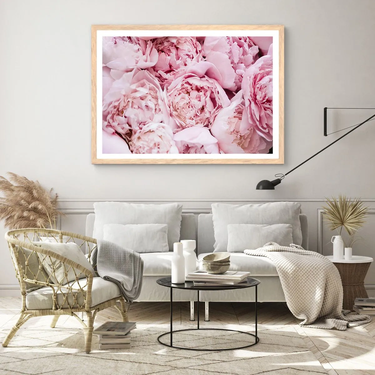 Poster în ramă de stejar deschis - Îmbrățișate și parfumate - 70x50 cm