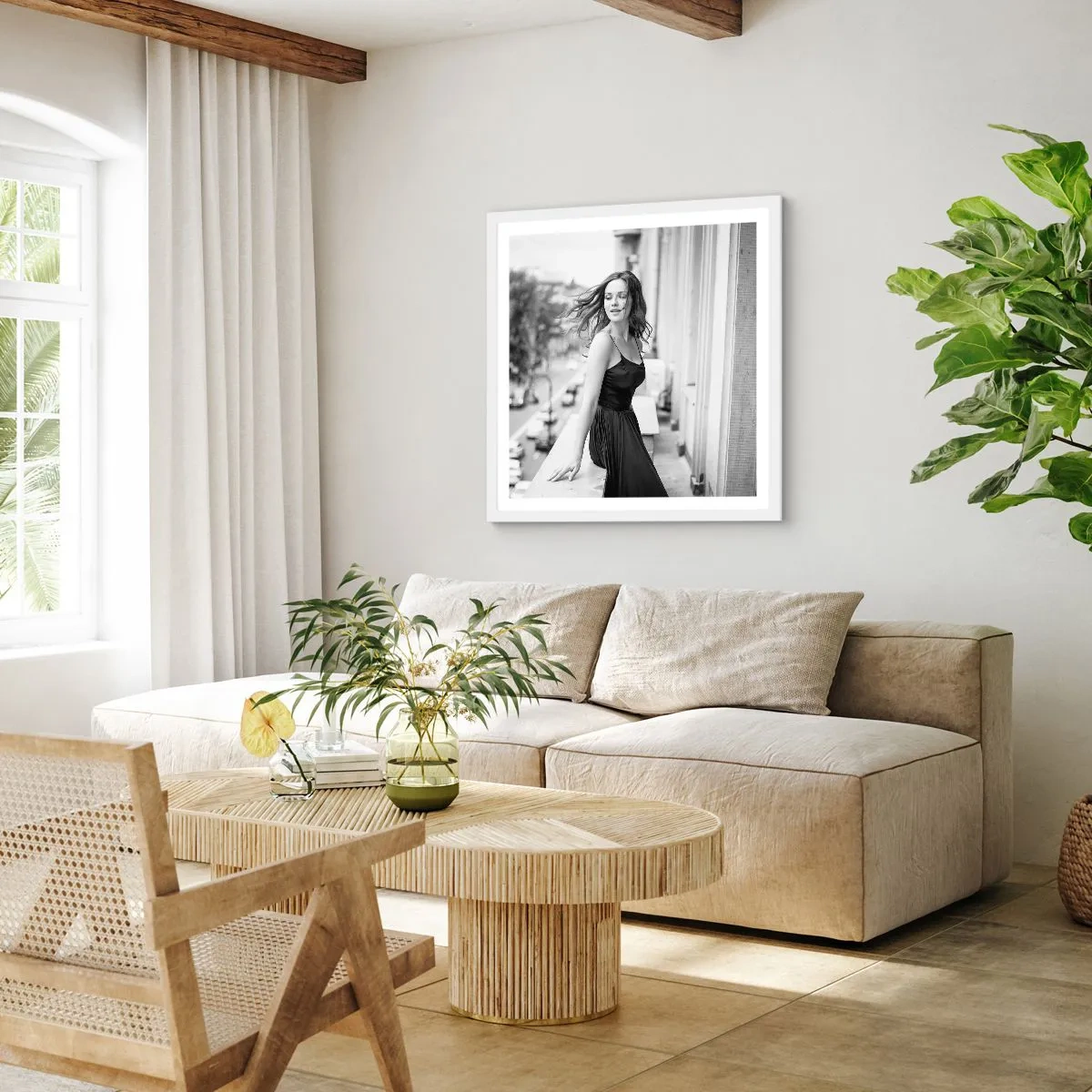 Poster în ramă albă - Cu siguranță e o fată pariziană - 40x40 cm