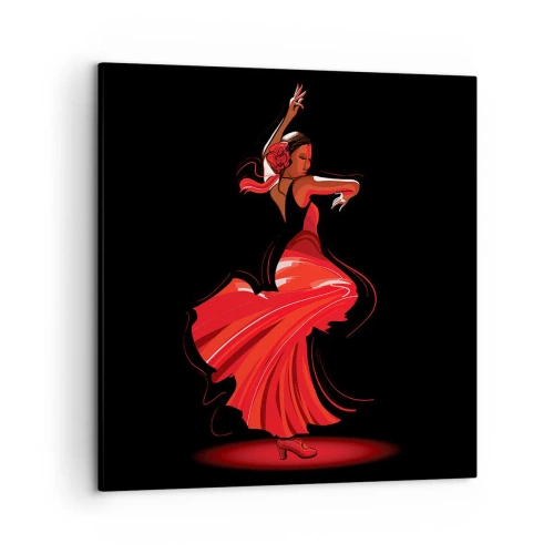 Tablou pe pânză - Spiritul înflăcărat al flamenco-ului - 50x50 cm