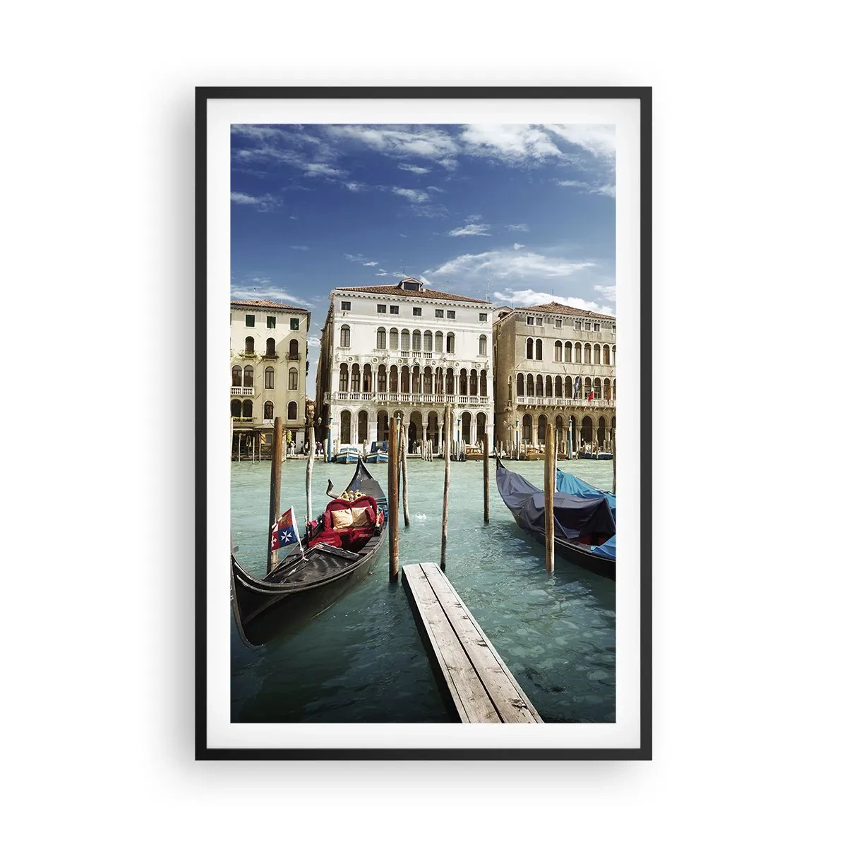 Poster în ramă neagră - Palate în albastru - 61x91 cm