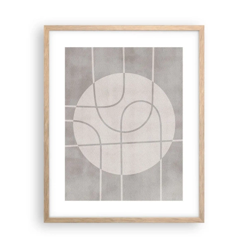 Poster în ramă de stejar deschis - Circular și drept înainte - 40x50 cm