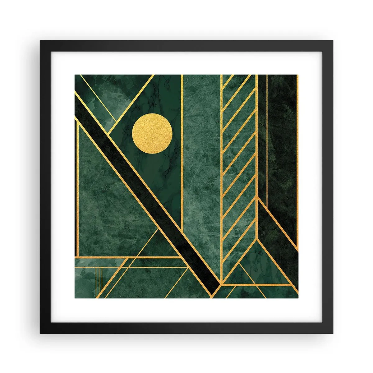 Poster în ramă neagră - Dinamica aurului și a azurului - 40x40 cm