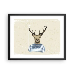 Poster în ramă neagră - Pentru că îmi plac cămășile cu dungi! - 50x40 cm