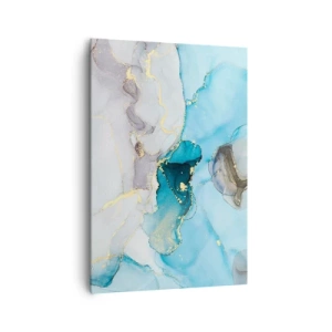 Tablou pe pânză - Un studiu al întâlnirii dintre gri și turcoaz - 70x100 cm