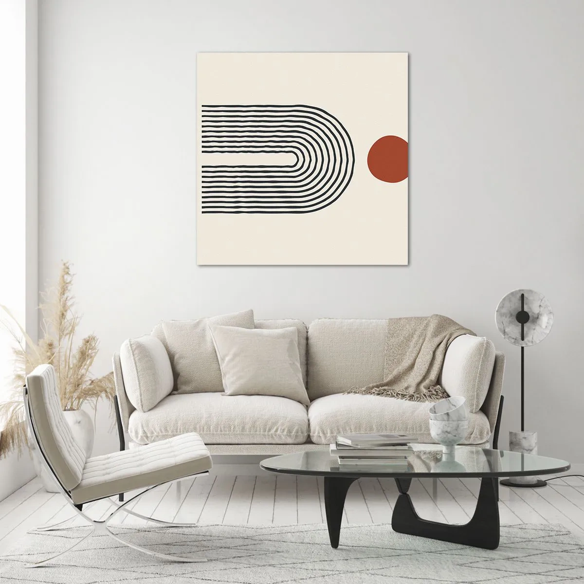 Tablou pe sticlă - Magnetismul formelor și al culorilor - 50x50 cm