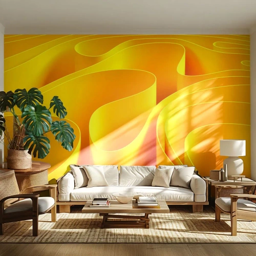 Tapet Standard Eco - Ca niște valuri de soare - 3D, Modern, Linii - 500x350 cm
