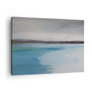 Tablou pe pânză Canvas - Un peisaj minimalist cu o linie de plutire și un orizont - 70x50cm - Peisaj orizontal - Decorațiune modernă pentru perete pentru living și dormitor ARTTOR