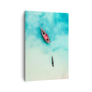 Tablou pe pânză - Pe plajele din Zanzibar, când apele în exces... - 70x100 cm