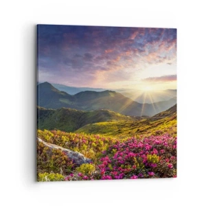 Tablou pe pânză - Prospețimea unei dimineți de munte - 70x70 cm