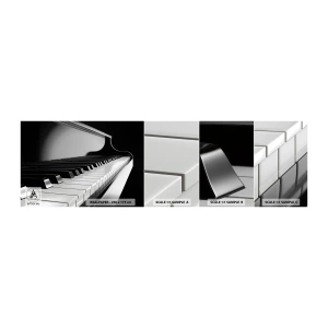 Mostră tapet autocolant Deluxe Sticker - Armonia formelor și a culorilor - Pian, Pian, Muzică - 100x30 cm