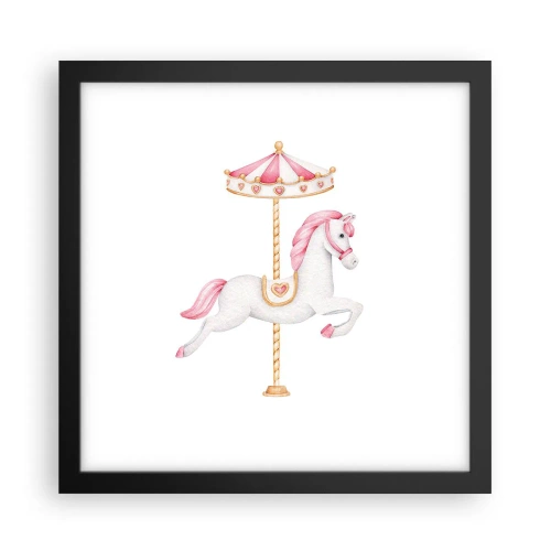 Poster în ramă neagră - A pornit la cursă - 30x30 cm