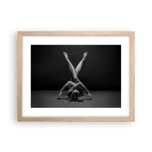 Poster în ramă de stejar deschis - Geometria nudității - 40x30 cm