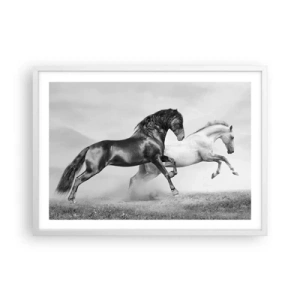 Poster în ramă albă - Îngeri și demoni - 70x50 cm