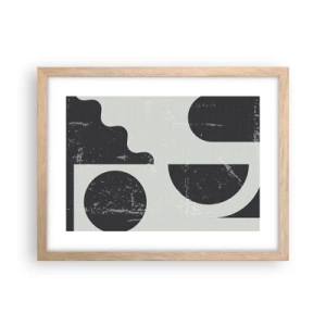 Poster în ramă de stejar deschis - Compoziție deasupra și dedesubt - 40x30 cm