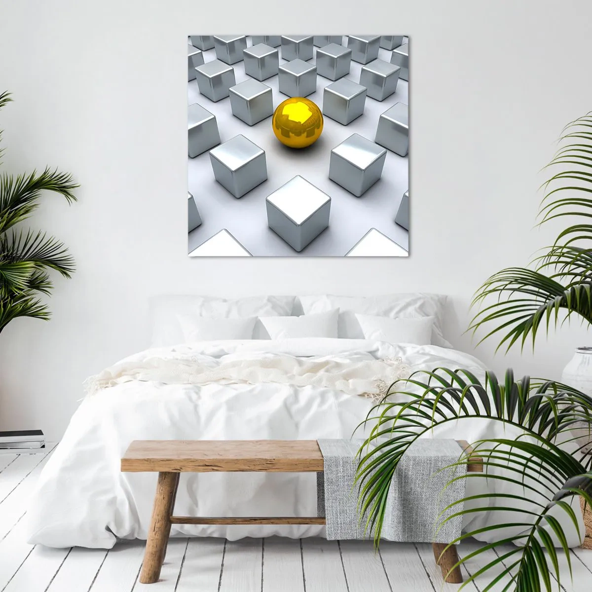 Tablou pe pânză - De ce eu? Compoziție geometrică - 30x30 cm