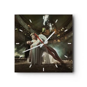 Ceas de perete - Ceas pe sticlă - Spiritul vechiului teatru - 30x30 cm