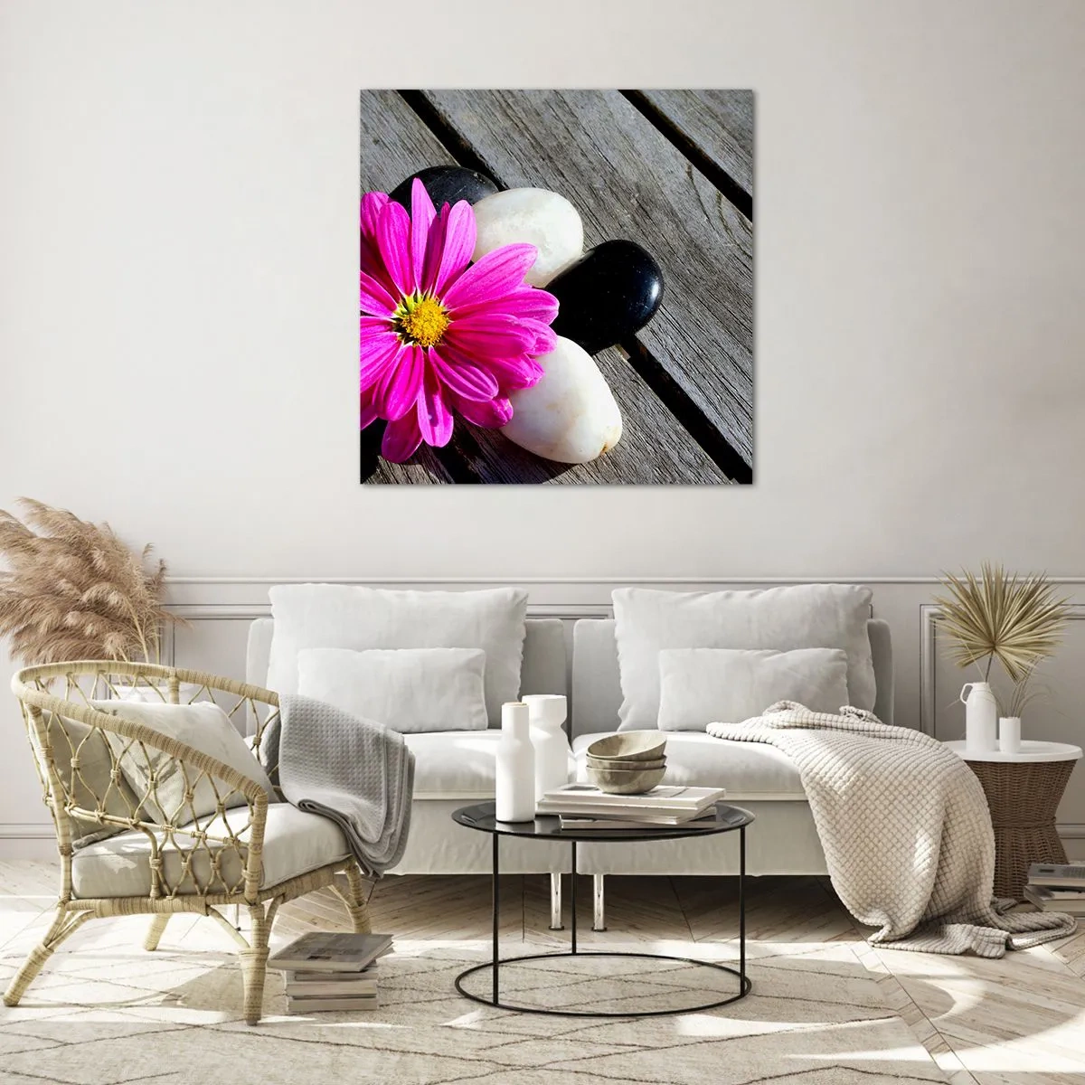 Tablou pe sticlă - Odihnă pe dig - 60x60 cm