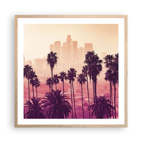 Poster în ramă de stejar deschis - Peisaj din California - 60x60 cm