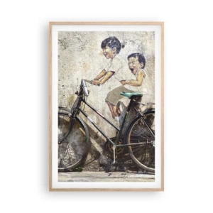 Poster în ramă de stejar deschis - Adevărat sau fals? - 61x91 cm