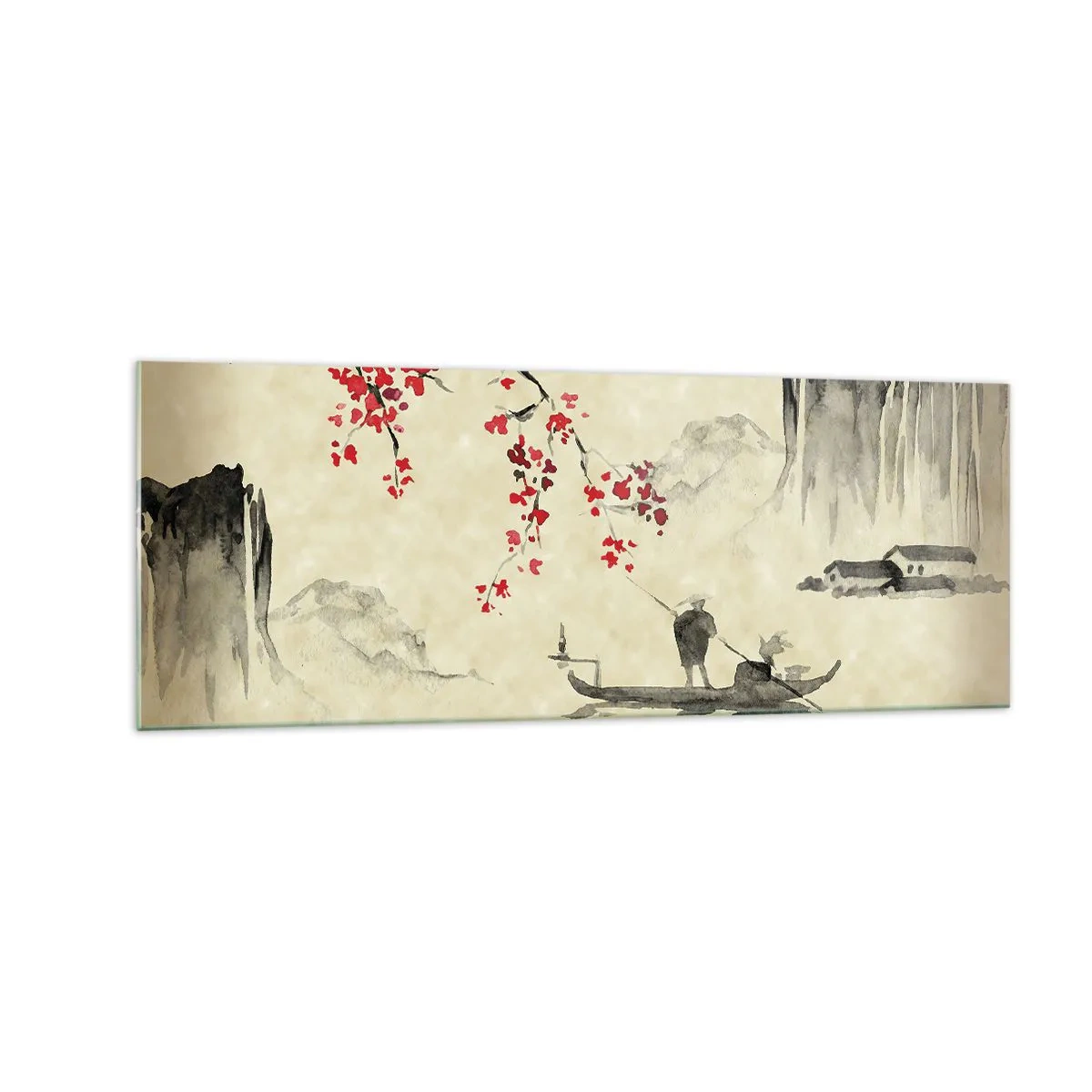 Tablou pe sticlă - În țara florilor de cireș - 140x50 cm