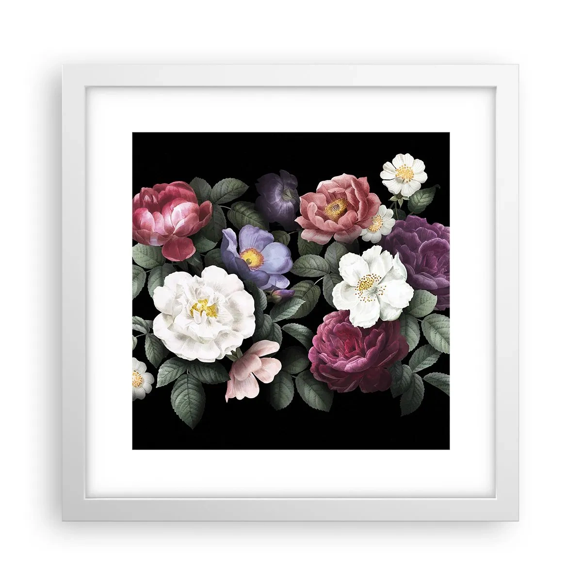 Poster în ramă albă - Dintr-o grădină engleză - 30x30 cm