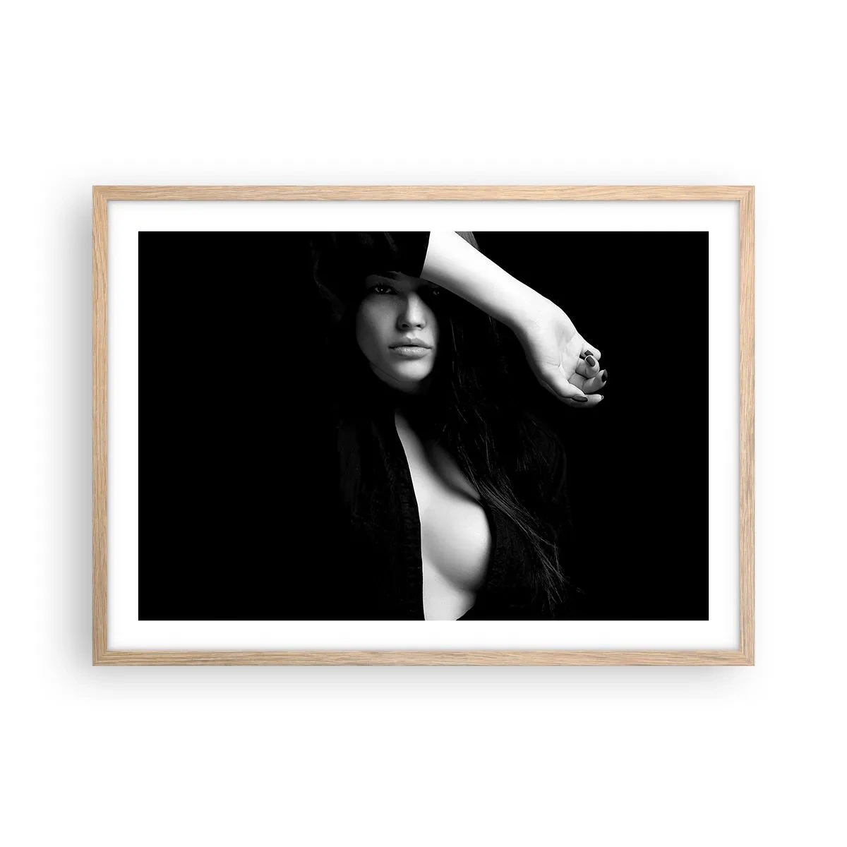 Poster în ramă de stejar deschis - Școala de seducție - 70x50 cm